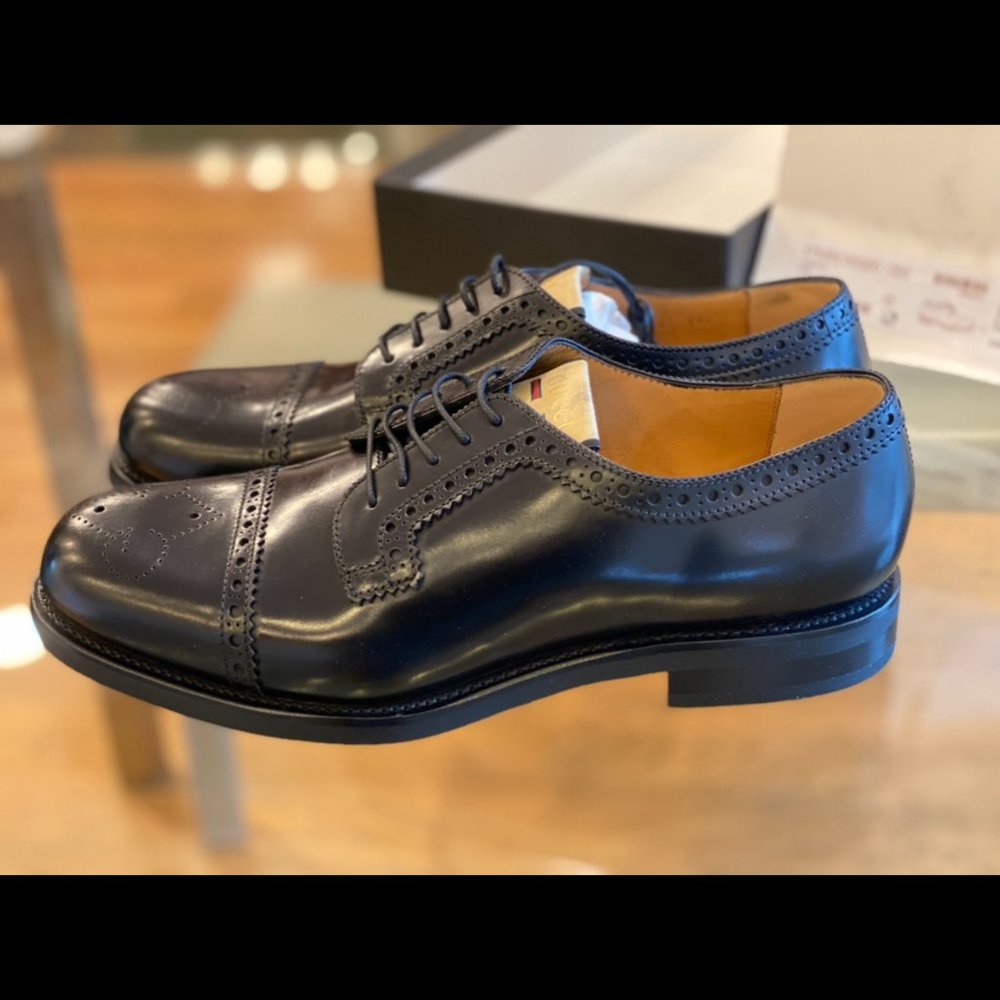 🕺HOST PICK🕺Gucci Perforated Leather Brogues Men's Shoes NEW IN BOX WITH BAGS - Picture 6 of 9